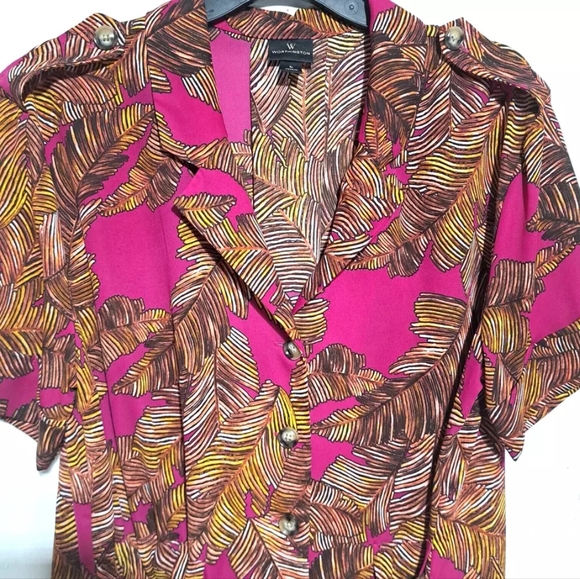 worthington tops large crossover art pattern collared neck formal top - Picture 6 of 13